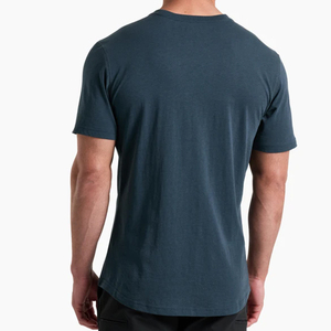 Camiseta Clásica de Verano para Hombre, Cuello Redondo, Manga Corta, Dobladillo Curvo, 100% Algodón, Transpirable, Logotipo Frontal Grande, para Entrenamiento en el Gimnasio - Product Image 2