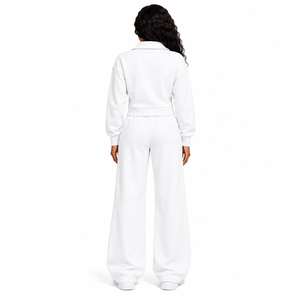 Ensemble assorti pour femme, pantalon palazzo streetwear moderne avec fermeture éclair, exportateur - Product Image 2