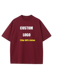 เสื้อยืดคอกลมโอเวอร์ไซส์ผ้าฝ้าย 230 กรัม สำหรับผู้ชาย ระบายอากาศได้ดี สีพื้น ไม่มีลาย พิมพ์ลายโลโก้ด้านหน้าด้วยเทคนิคซิลค์สกรีน - Product Image 4
