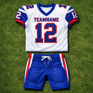 Uniforme personalizado de fútbol americano para escuelas, de secado rápido, tela de poliéster transpirable, nombre y número del jugador sublimados. - Product Image 1