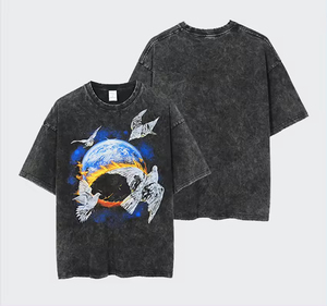 T-shirts imprimés décontractés pour hommes, coupe classique, 100 % coton épais de haute qualité, style streetwear, vente en gros - Product Image 2