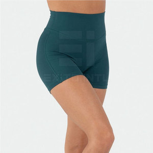 Women's High Quality Breathable Mid Waist <b>Yoga</b> <b>Shorts</b> with Quick Dry & Windproof Features Elastic Waist Pakistan Made - Product Image 4