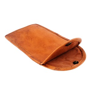 Classic Tan Leather <b>Glasses</b> <b>Case</b> <b>Soft</b> Padded Eyewear Protector Bulk Orders For Optical Stores LGC-0092 - Product Image 2