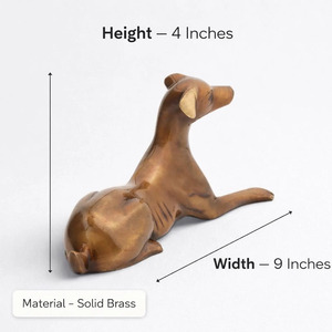 Estatua de Perro de Latón Pulido de Estilo Vintage de 9 Pulgadas de Alto, 1.1 kg, Escultura Decorativa para el Hogar con Temática Animal - Product Image 6