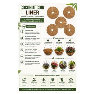 AQUA VRIKSHA Tapis de paillis en fibre de coco 100% naturelle 12 pouces |   Anneau de paillis végétal biodégradable pour le contrôle des adventices et la rétention de l'humidité - Product Image 5