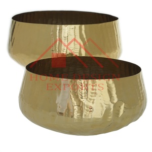 Florero de aluminio dorado para mesa de boda, centro de mesa, tazón de Pedestal dorado, florero - Product Image 5