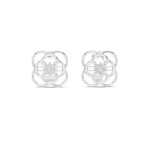 Boucles d'oreilles clous en or blanc 14 carats avec diamants de laboratoire ronds pour femmes |   Cadeau d'anniversaire |   Nouveau diamant cultivé - Product Image 1