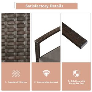 Set da Conversazione per Esterni in Teak con Divanetto Imbottito in Rattan e Tavolo, 4 Pezzi, Arredamento da Giardino Resistente per Balcone - Product Image 6