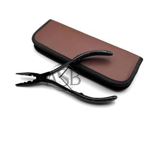 Three Holes 7 Inch Black Glossy Micro Nano Beads <b>Hair</b> Extension Stainless Steel Perfect <b>Grip</b> OEM Service - Product Image 5