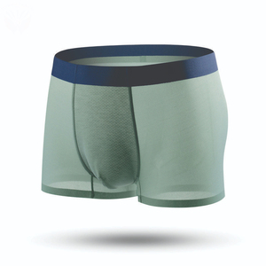 Calzoncillos bóxer sin costuras de cintura media para hombre, de spandex, transpirables, de punto, de secado rápido, con logo personalizado, lisos, para uso diario, al por mayor - Product Image 5