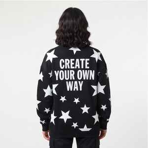 Heavy Weight Printed Oversized Crewneck Sweatshirt Unisex Winter Knitted Cotton Breathable Loose Fit Sweat Shirrt Men Women - Product Image 4