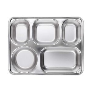 Plateau de service classique en acier inoxydable poli à 5 couches avec couvercle pour bureau et vaisselle - Product Image 2