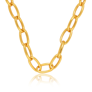 Collar de Cadena de Eslabones de Plata de Ley 925 Chapado en Oro de 18K Contemporáneo, Elegancia Moderna, Estilo Étnico, para Compromiso, Boda, Fiesta - Product Image 2