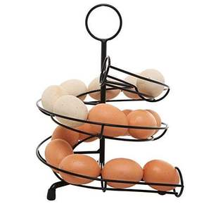 Estante Metálico para Almacenamiento de Huevos con Recubrimiento en Polvo de Color Negro, Diseño en Espiral, para Almacenamiento de Utensilios de Cocina y Exhibición Elegante - Product Image 1