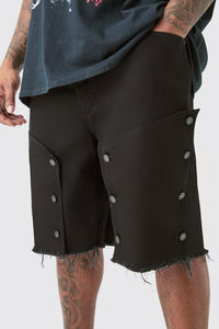 Shorts noirs pour hommes 2026 en gros avec braguette boutonnée et logo frontal, style décontracté, taille mi-haute pour homme - Product Image 6