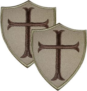 2 Parches Bordados de Cruz de Caballeros Templarios con Gancho y Bucle (Camuflaje) - Product Image 5