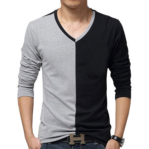 Camiseta de Manga Larga para Hombre con Logotipo Personalizado, Diseño de Paneles en los Mangas Raglán, Decoración con Costuras en Contraste - Product Image 1