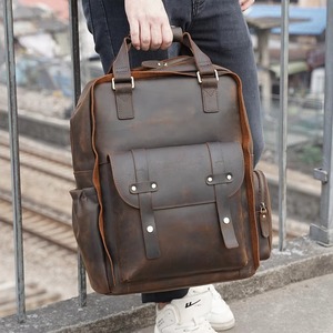 Travel Top Rated Genuine Leather Vintage Laptop <b>Backpack</b> <b>Waterproof</b> Anti-Theft Duty Travel Rucksack LBP-0438 - Product Image 3