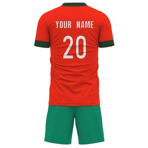 Ensemble de maillots de football haute performance 100 % polyester, uniforme de ligue personnalisé, respirant, séchage rapide, manches courtes, unisexe, pour bébés - Product Image 5
