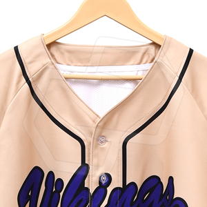 Wholesale Tan Purple <b>Black</b> Full <b>Button</b> Baseball Jersey Adult Unisex Polyester Breathable Team Uniform Sportswear Athletic Sports - Product Image 4