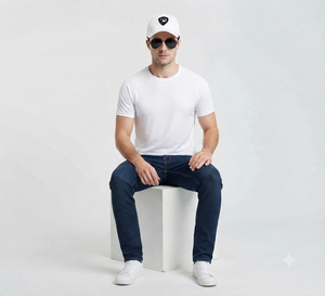 Gorra de Béisbol Blanca de 6 Paneles con Logotipo Bordado en el Panel Frontal, Gorra Casual Ajustada Unisex para Adultos, Hilo de Algodón - Product Image 5