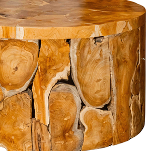 Mesa de Centro ARTERRA de Lujo Rústica con Base de Raíz de Teca, Exhibe Trabajos de Madera Hechos a Mano que Resaltan la Textura Natural de la Raíz de Teca - Product Image 3
