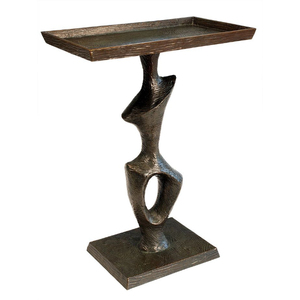 Industrial Metal Coffee <b>Table</b> with <b>Round</b> Top and Tapered Base for Living Room Furniture Handmade <b>Side</b> <b>Tables</b> - Product Image 4