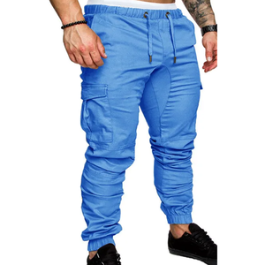 Pantalon slim multipoches pour homme avec cordon de serrage et taille élastique, idéal pour le printemps, l'automne et les tenues décontractées en extérieur - Product Image 2