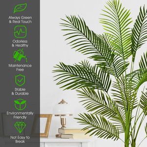 Palma Fenice Artificiale da Interno - Pianta Sempreverde in Tessuto Plastico Impermeabile per Decorazioni Ufficio, Matrimoni, Natale, San Valentino - Product Image 6
