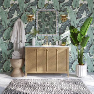 Meuble de salle de bain DreamCraft 48 pouces en rotin et chêne de qualité supérieure, Vietnam - Product Image 5