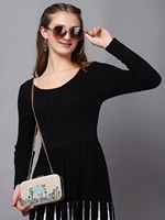 Nouvel Arrivage Sacs à Main Pochette Pliante à Fermeture Éclair avec Logo Perlé à Motif Géométrique Pailleté pour Femme, Doublure en Satin, Idéal pour Tenues de Mariée