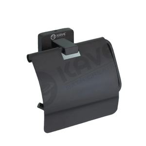 Portarrollos de papel higiénico de Cromo Negro de acero inoxidable duradero, montado en la pared, moderno soporte de rollo de papel higiénico para apartamento, proveedor OEM - Product Image 4