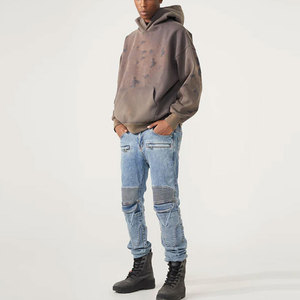 Sweat à capuche Street Vibe usé et déchiré, poids moyen, style streetwear, mélange de coton, look audacieux, sweat à capuche usé pour hommes - Product Image 5