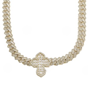 Cadena de Plata de Ley 925 con Incrustaciones de Moissanita VVS de 14 mm y 22 Pulgadas, Chapada en Oro Multicolor, Certificada por GRA, Estilo Hip Hop, Nueva y en Oferta - Product Image 1