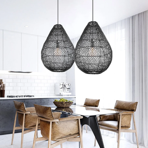 Natural Black Rattan Pendant <b>Light</b> for Home <b>Decoration</b> Restaurants Resorts and Hospitality Projects - Product Image 5