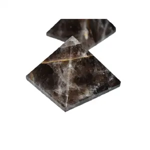 Pirámide de piedra natural, cristal de cuarzo ahumado, pirámide de piedra natural, Ágata curativa, pirámide al por mayor