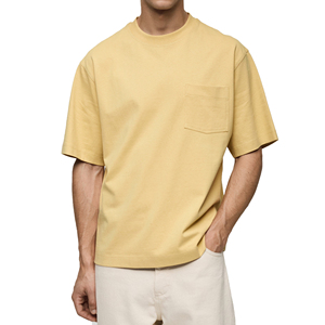 Camiseta de Algodón 100% de la Mejor Calidad, Talla Grande, Corte Cuadrado, Cuello Redondo, Color Sólido, Super Pesada 220gsm, Hombros Caídos, Secado Rápido y Transpirable - Product Image 1