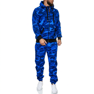 Chándal con capucha de camuflaje para hombre, sudadera con cremallera completa y pantalones, ropa informal de otoño, material transpirable de poliéster y algodón - Product Image 4