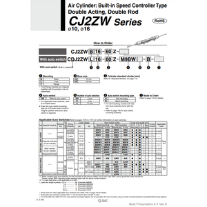 SMC Pneumatics Air Cylindre CJ2ZWL16-25Z Produit de cylindre de haute qualité - Product Image 2