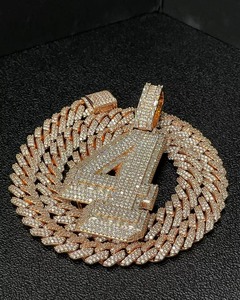 Rose Gold Plated Moissanite Number Letter Name <b>Pendant</b> Iced Out HipHop Charms Custom <b>Initial</b> Letter <b>Pendant</b> Rapper Bling <b>Pendant</b> - Product Image 5