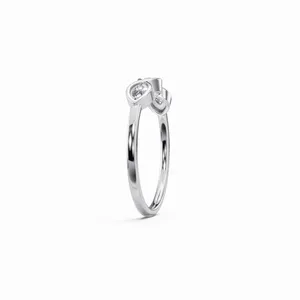 Anillo de Diamante Corte Marquesa, Creado en Laboratorio, Oro Blanco de 18K, Juego de 3 Piezas, Certificación IGI, Claridad VVS, Anillo de Compromiso y Boda de Lujo para Mujer - Product Image 2