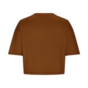 Camiseta Corta de Cuello Redondo y Manga Corta para Mujer, Talla Grande, Ligera, de Color Sólido, Informal, para Verano - Product Image 2