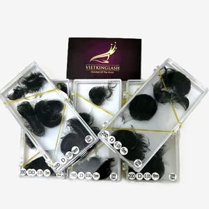 ขนตาปลอม VIETKINGLASH ทำมือ 10D-20D เส้นใยสังเคราะห์ นุ่ม สีดำด้าน CC/DD/M/L Curl รับทำโลโก้ - Product Image 1