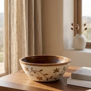 Bol en marbre poli fait main, résistant à la chaleur, jetable et écologique, pour servir des collations, des fruits secs et pour une présentation décorative en cuisine. - Product Image 2