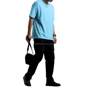 Camiseta Premium para Hombre, Tejido de Algodón Duradero, Corte Holgado, Hombros Caídos, Manga Corta, Color Sólido, Informal, para una Comodidad Fresca - Product Image 1