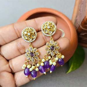 Victorian Pearl Necklace Set-18K Gold Plated Stainless Steel Designer Jewelry - Product Image 3