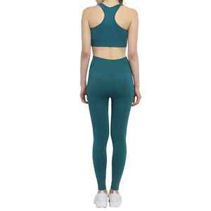 Conjunto de Yoga Sólido con Logotipo Personalizado Popular para Mujer - Ropa Deportiva de 2 Piezas: Sujetador Deportivo de Cintura Alta y Leggings Ligeros con Cintura Elástica - Product Image 6