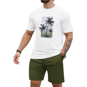 Conjunto de Camiseta y Pantalones Cortos Hawaianos para Hombre, Estilo Aloha Tropical, Dos Piezas, Casual, para Playa y Uso Diario - Product Image 1