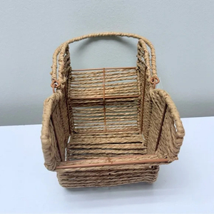 Novelty Woven Butterfly <b>Basket</b> with <b>Handle</b> Handmade Seagrass <b>Wicker</b> Storage Organizer for Nursery Decor Baby Gift OEM Supplier - Product Image 2
