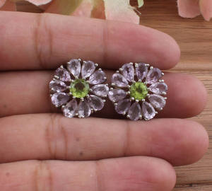 Natural Peridot Amethyst 925 <b>Sterling</b> <b>Silver</b> <b>Drop</b> <b>Earrings</b> Fine Jewelry Women Luxury Party Tarnish Free Wholesale - Product Image 1